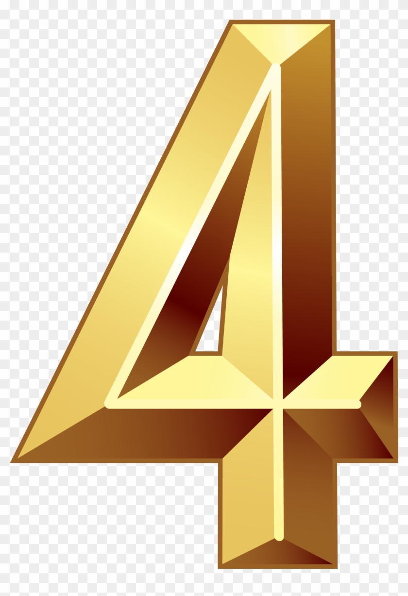 Gold Number Four Png Clipart Image - Number 4 Png #1083335