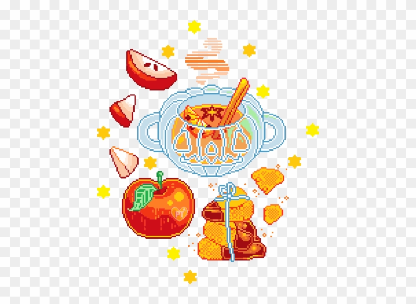 Spicy Hot Apple Cider, Honeycomb Toffee & Seasonal - Pixel Food Gif Transparent #1083375