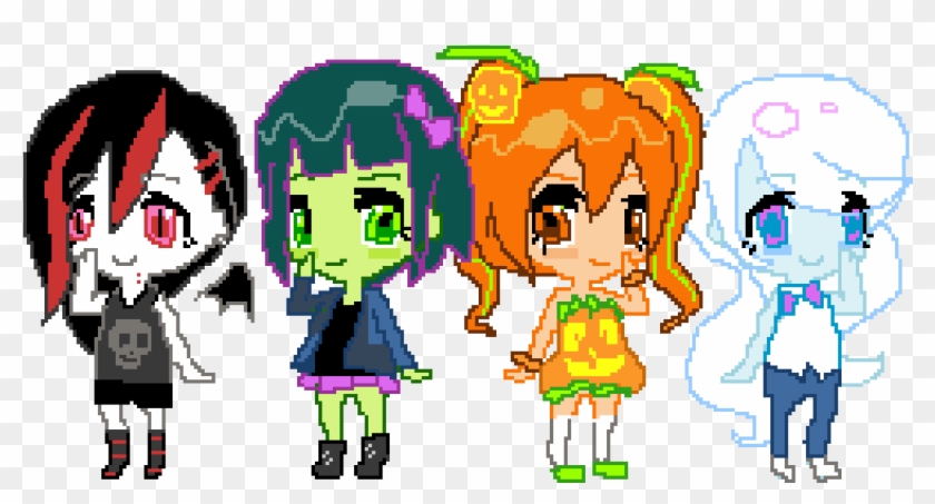 Pixel Halloween Themed Chibi Auction By Skweekerzthedemon - Cartoon #1083401