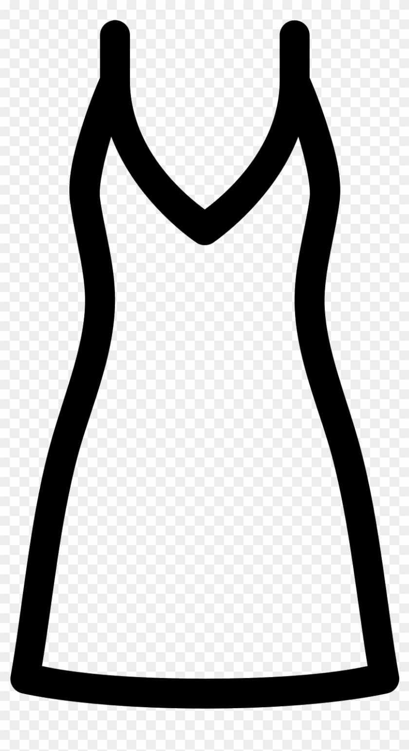 Slip Clothing Dress Computer Icons Clip Art - Outline Of Dress Png #1083404