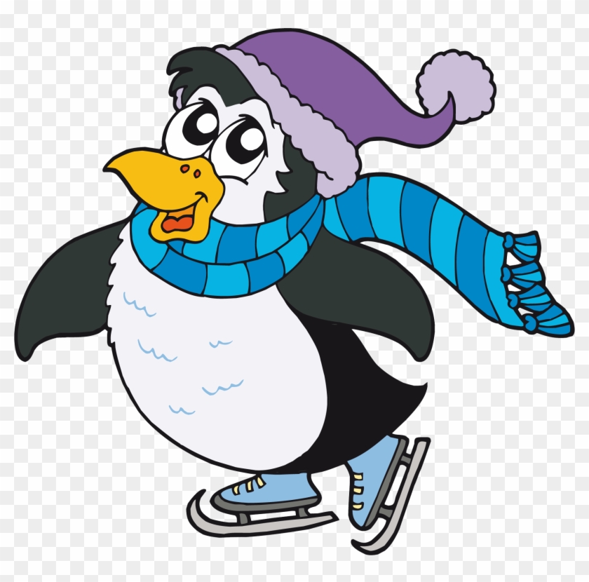 Ice Skating, Penguins, Applique, Group, Pin Pin, Christmas, - Funny Penguin Vinyl Wall Decal (black) #1083454