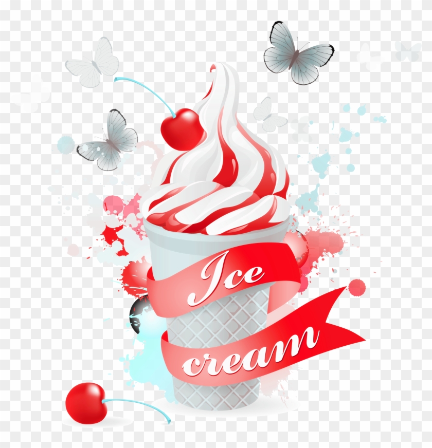 Ice Cream Cone Sundae - Vector Of Ice Cream #1083723