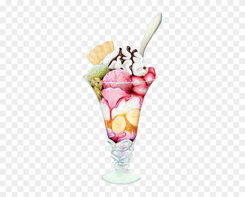 Glaces,ice Cream - Ice Cream Sundae Drawing #1083730