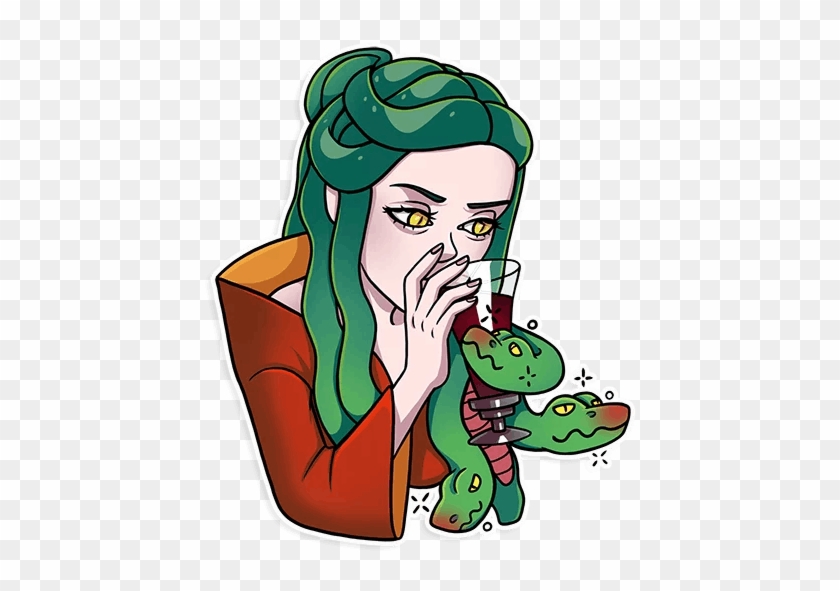 Medusa Jellyfish Sticker Telegram Gorgon - Телеграм Стикеры Медуза #1083828