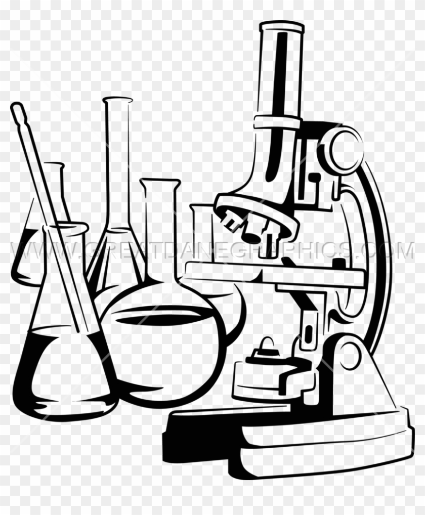 Microscope With Flask Clipart #1083917