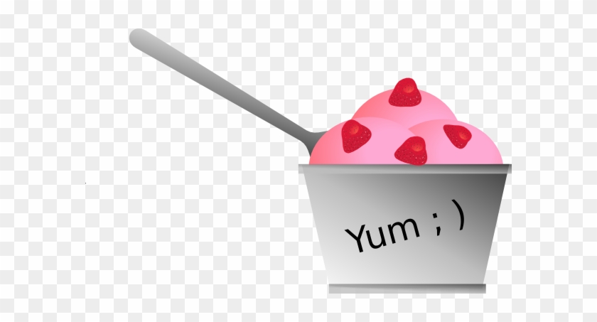 Bowl Clipart Strawberry - Strawberry Ice Cream #1083995