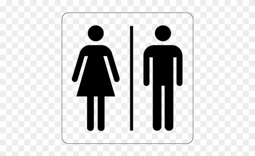 Men/women Restroom Sign - Restroom Sign Black And White #1084229