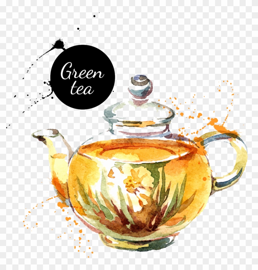 Watercolor Painting Drawing Royalty Free Teapot - Teapot Pour Tea Watercolour #1084255