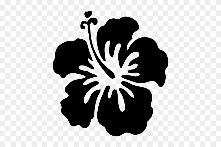 Luau Black And White Clipart Clipart Kid - Hawaiian Flower Clipart #1084355
