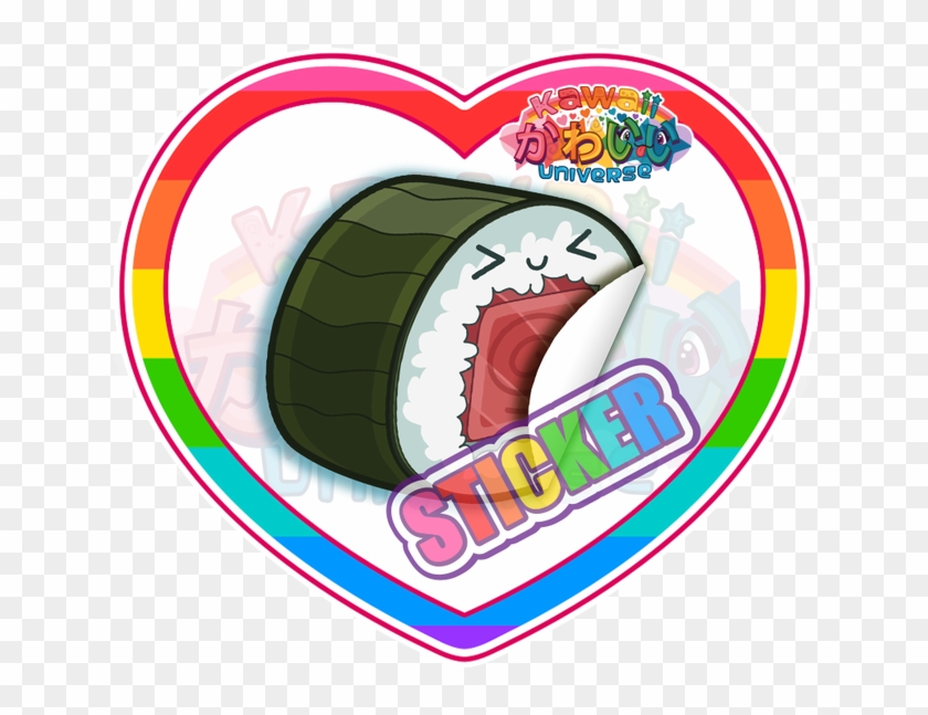 Cute Spicy Tuna Sushi Piece Sticker - Sushi #1084393