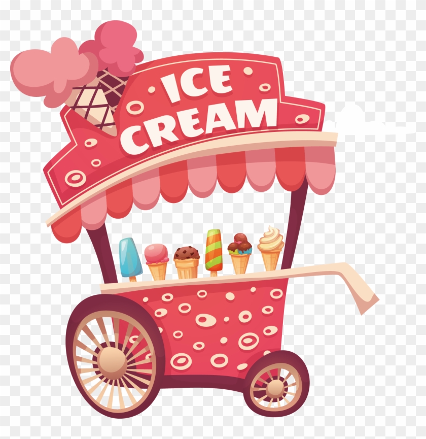 Ice Cream Cart Clip Art - Ice Cream Cart Clipart #1084460