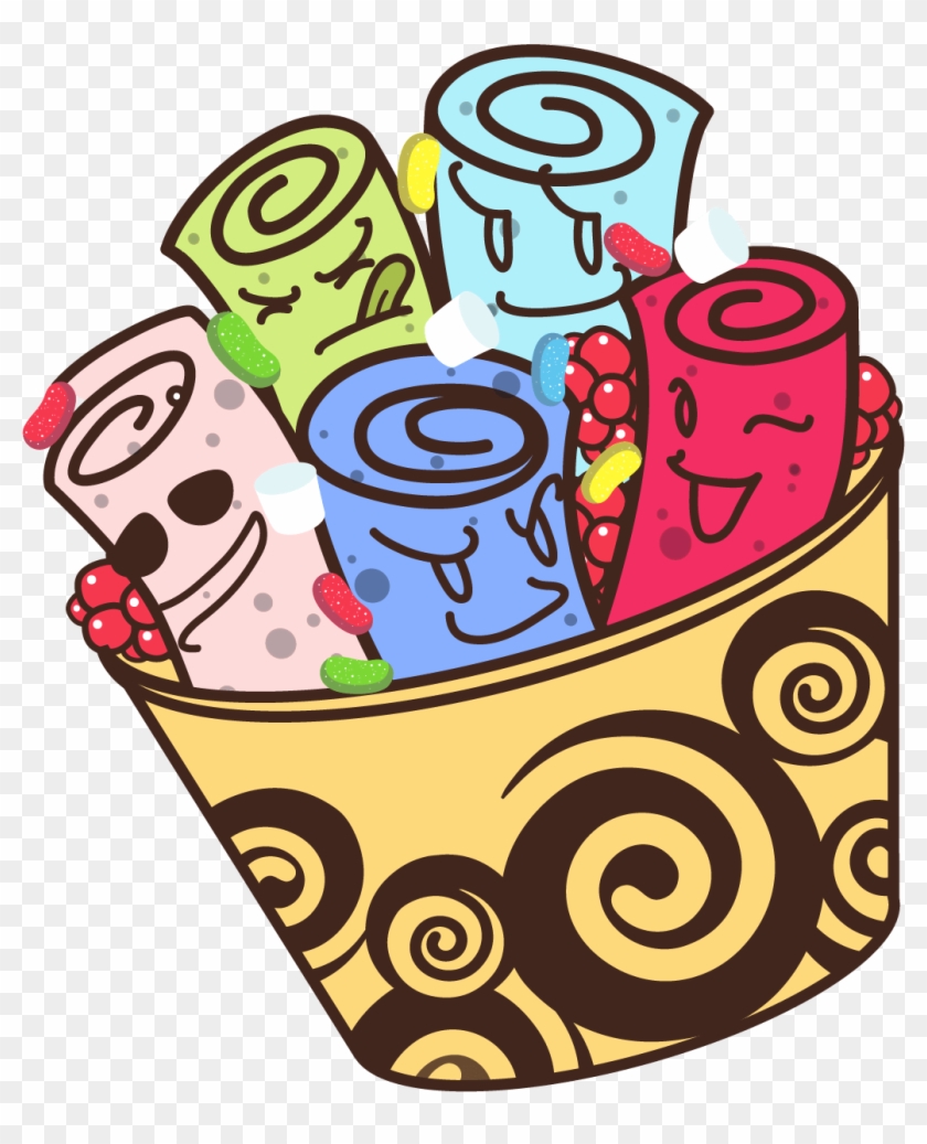 Clip Art Ice Cream Rolls Thailand - Ice Cream Rolls Vector #1084464