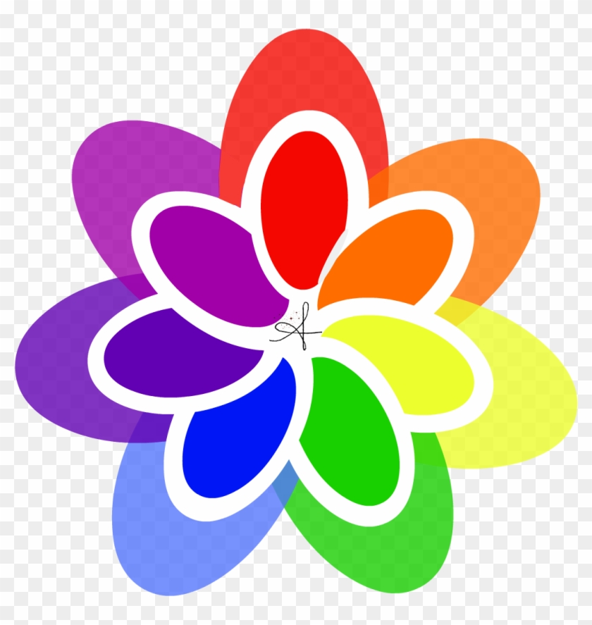 Rainbow Violet Petal Flower Clip Art - Rainbow #1084745