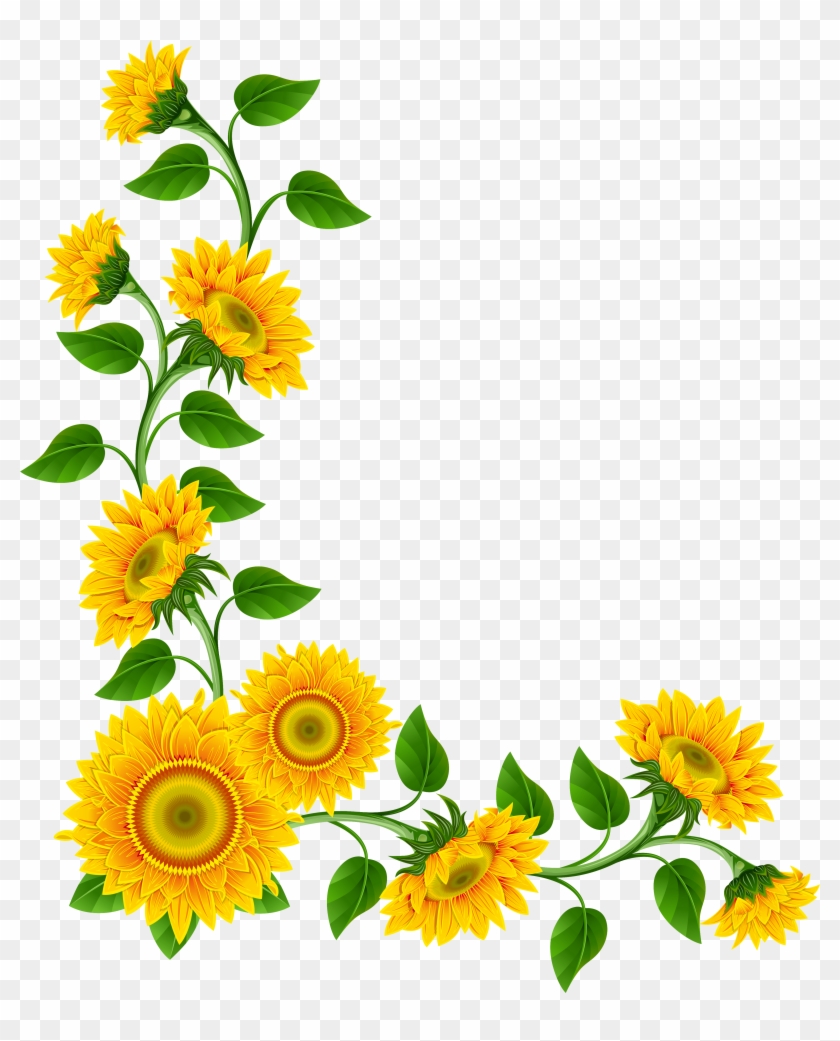Sunflower Border Decoration Png Clipart Image - Good Morning Suvichar Hindi #1084766