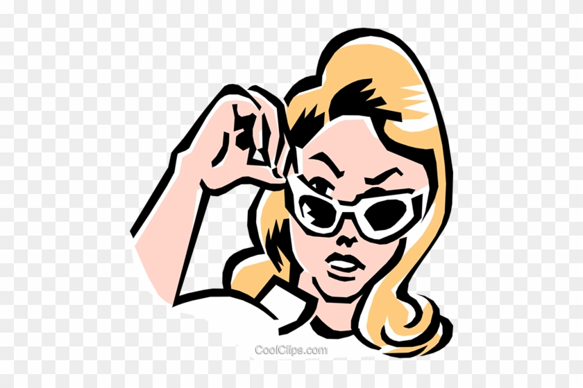 Woman Taking Off Sunglasses Royalty Free Vector Clip - You Want What By When? You Want #1085068