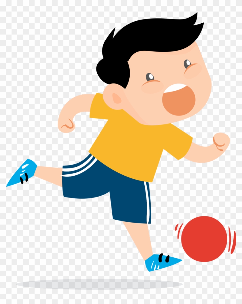 Cartoon Hand Painted Soccer Boy - 어린이 운동 일러스트 #1085122