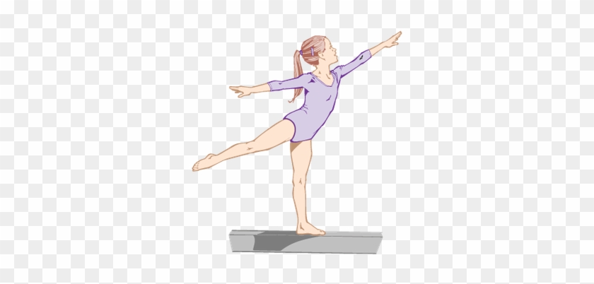 Balance Beam Clipart - Girl On Balance Beam Clipart #1085401