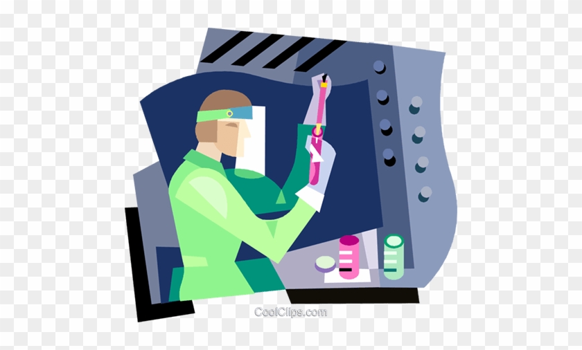 Woman Working In Lab Royalty Free Vector Clip Art Illustration - Materia Y La Energia #1085538