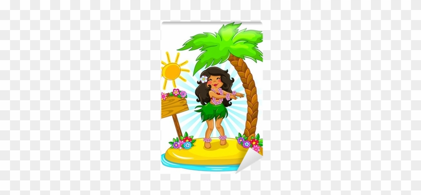 Fototapeta Taniec Hula Na Tropikalnej Wyspie • Pixers® - Niñas Hawaianas Dibujo #1085858