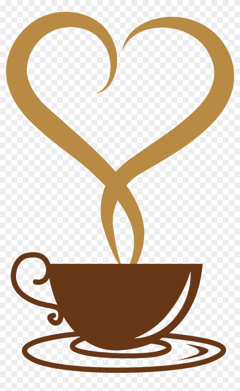 Deco Coffee Cup With Heart Png Vector Clipart - Coffee Cup Clip Art #1085891