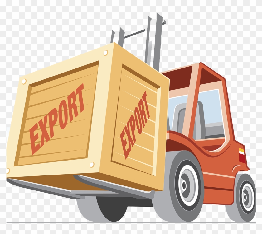Intermodal Container Cargo Forklift Illustration - Truck #1086282