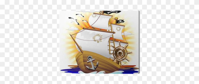 Canvas Piratenschip Piratenschip Cartoon-vector • Pixers® - Pirate #1086290