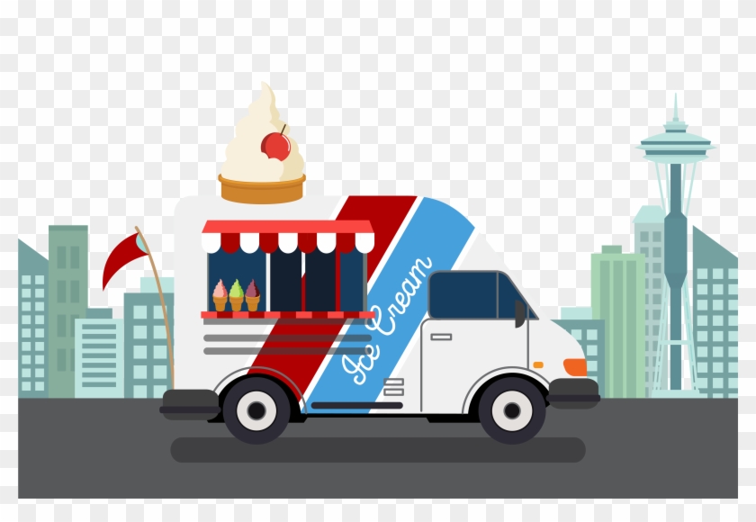 Ice Cream Van Car Street Food - Ice Cream Truck Graphic #1086342