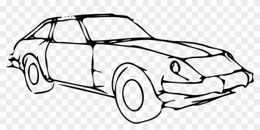 Car Clipart - Outline Of A Car #1086448