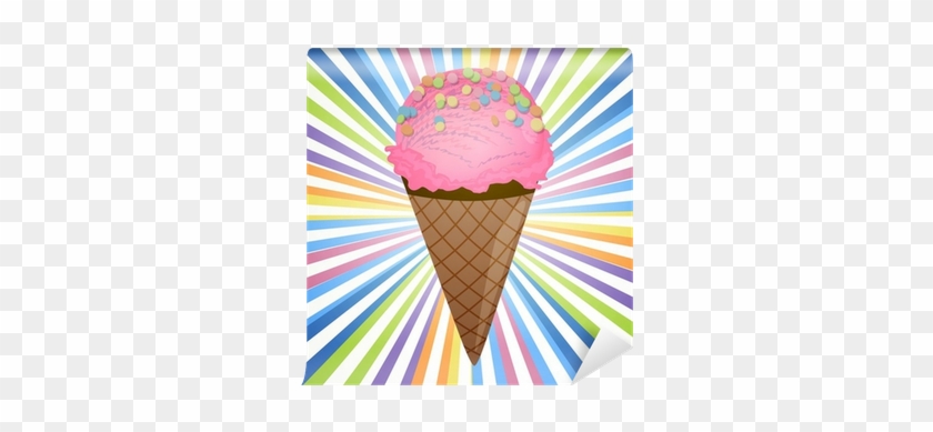Fotobehang Vector Illustratie Van Pink Ice Cream • - Vector Graphics #1086487