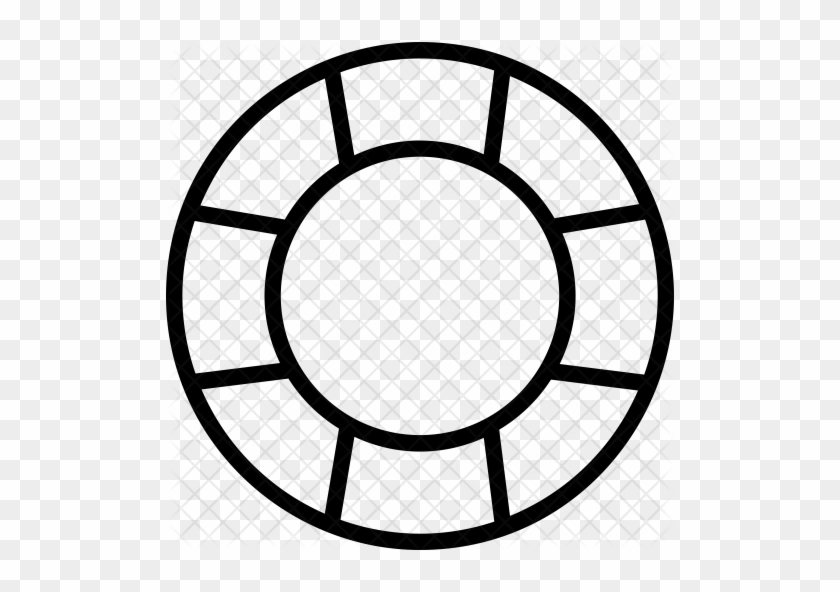 Lifebuoy Icon - Outline Of Swimming Tube #1086499