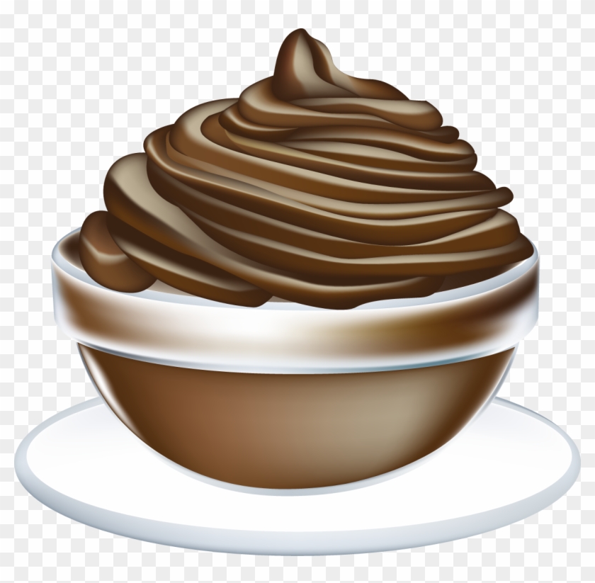 Excellent Vanilla Pudding Cup Clipart Clip With Bowl - Chocolate Mousse Clipart #1086630