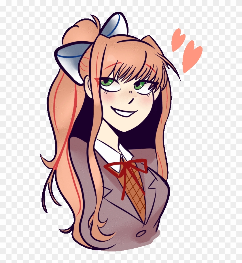 Icecream Buns 01001001 00100000 01101100 01101111 - Monika Gif Doki Doki #1086670