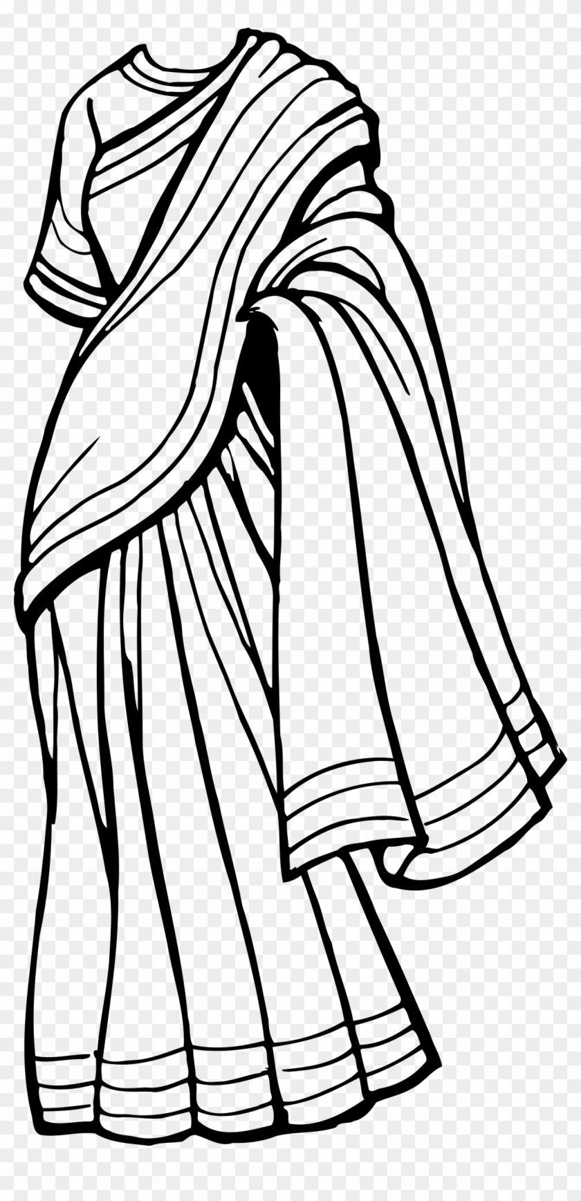 Sari Clothing Clip Art - Saree Drawing #1086789