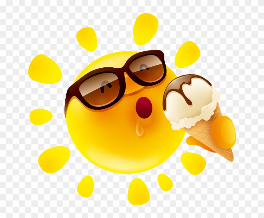 Ice Cream Clip Art - Summer With Sun And Ice Cream #1086871