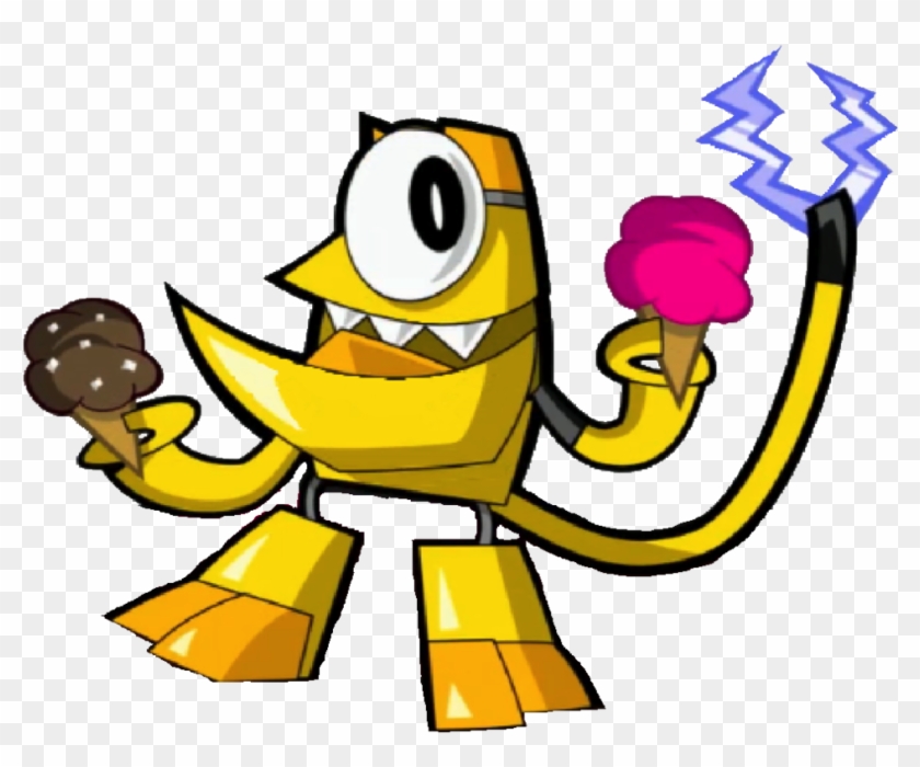 Teslo And His Two Ice Cream Vector By Thedrksiren - Mixels Flain And Teslo #1086900