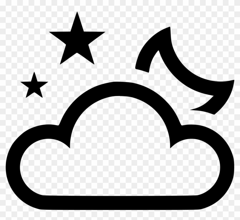 Crescent Moon Stars Cloud Svg Png Icon Free Download - Illustration #1086998