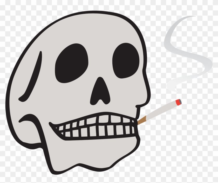 Skull Clipart Smokey - Face Smoke Cartoon #1087203