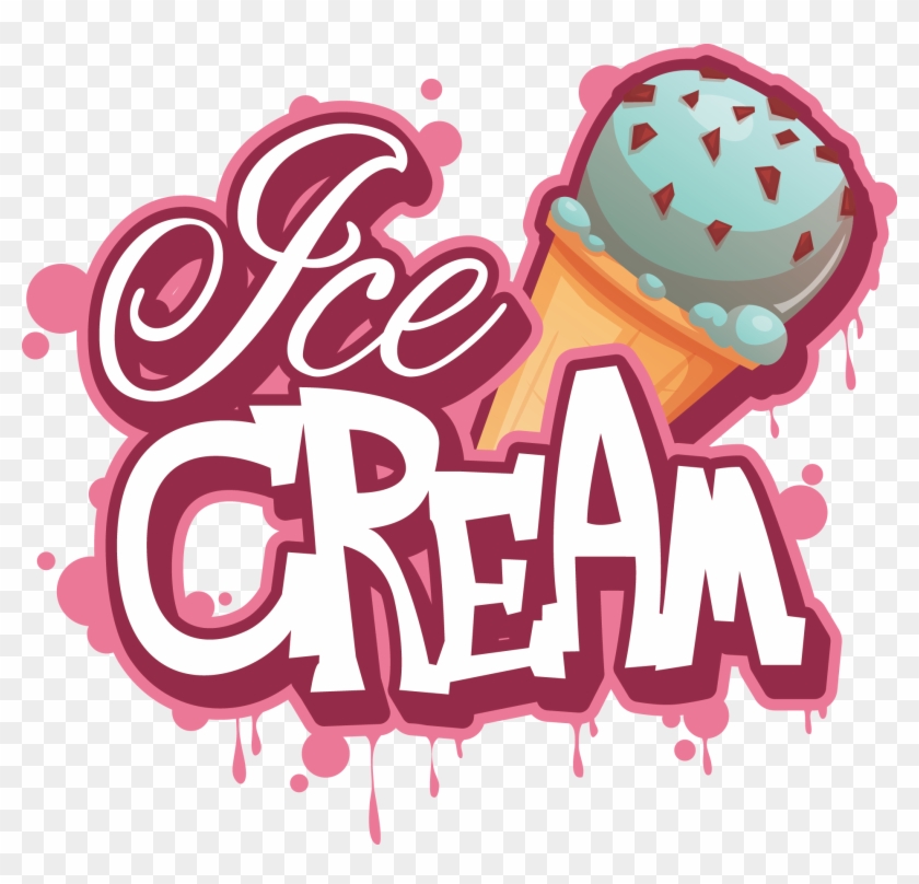Chocolate Ice Cream Custard Euclidean Vector Illustration - Ice Cream Text Png #1087261