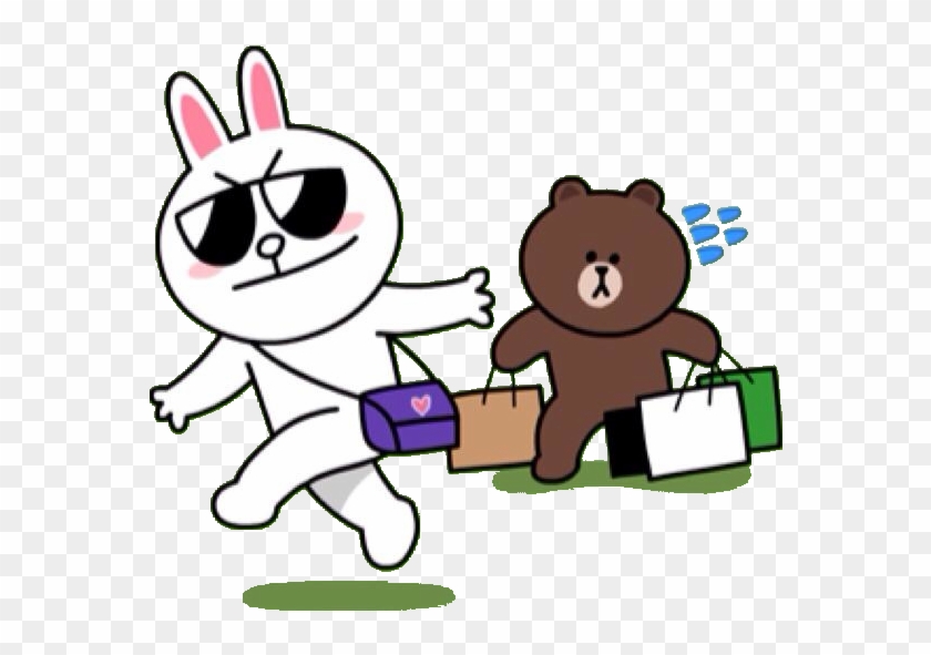Cony Is A Shopaholic, Poor Brown - Cony And Brown Shopping #1087549