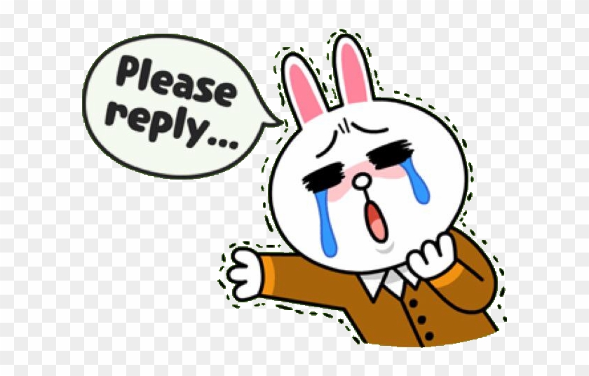 Teary Cony Pleading Brown To "please Reply" - Please Stickers #1087591
