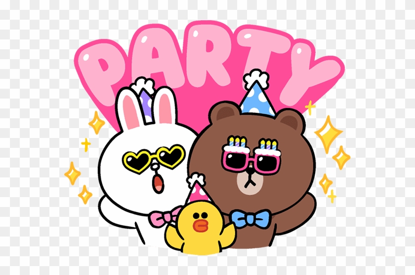 Linefriends Brown Cony Balloons Cute Party Birthday - Birthday #1087626