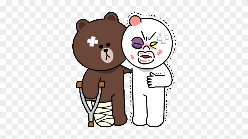 White Rabbit 2 Animated Messages Sticker-7 - Brown And Cony Gif 2018 #1087627