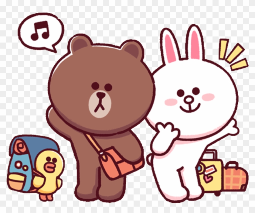 Linecharacter Brown Cony Sally Line Travel Traveling - Line Comic Theme #1087638