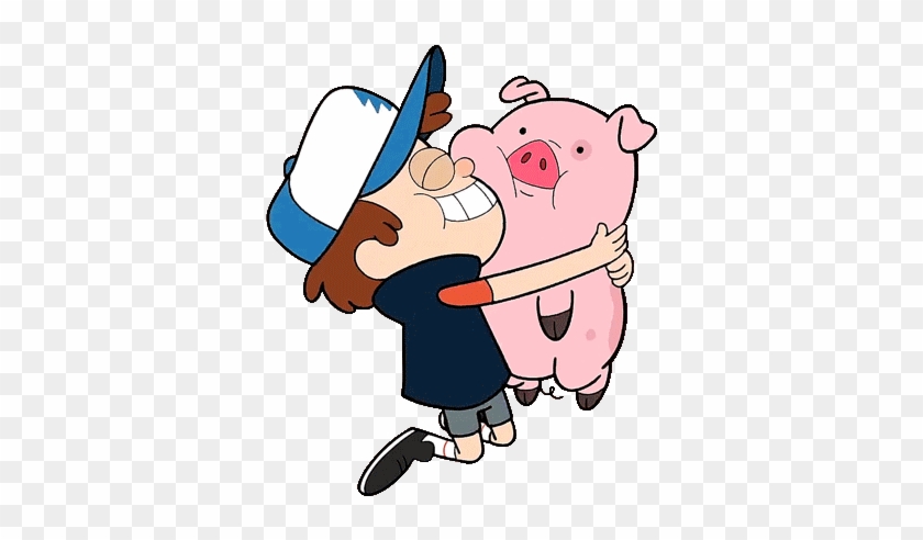 Hug Gif Stickers - Gravity Falls Dipper And Waddles #1087669