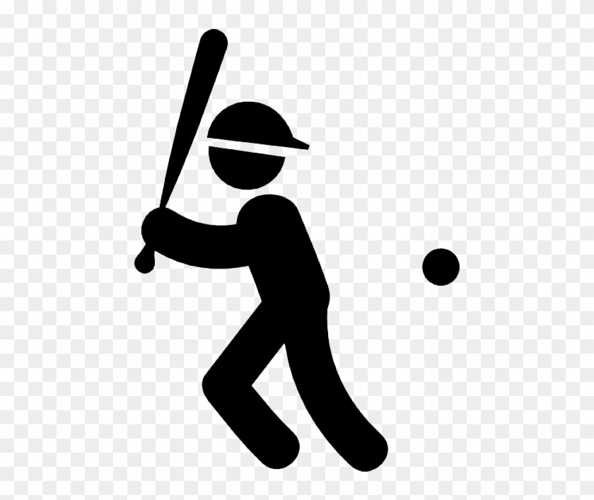 Baseball Player With Bat Ball And Cap Vector - Icône Baseball #1087741