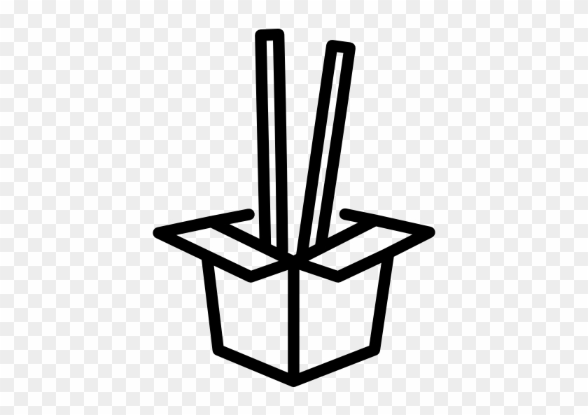 Cardboard Box With Chopsticks Free Icon - Take Away Box Icon #1087748