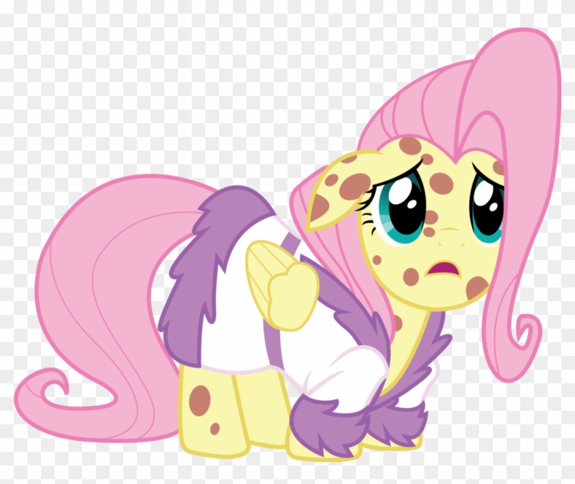 Fluttershy Sick In Hospital W Crystals By Crystals1986 - Mlp Fluttershy Sick #1087877