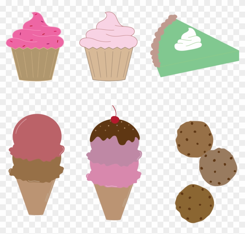 Montage - Ice Cream And Cookies Clipart #1088335