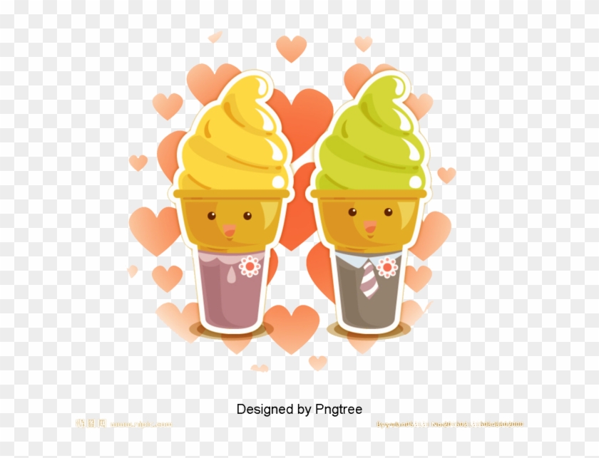 Cartoon Ice Cream Dessert حر Png و Psd - Soft Ice Cream Illustration Png #1088346
