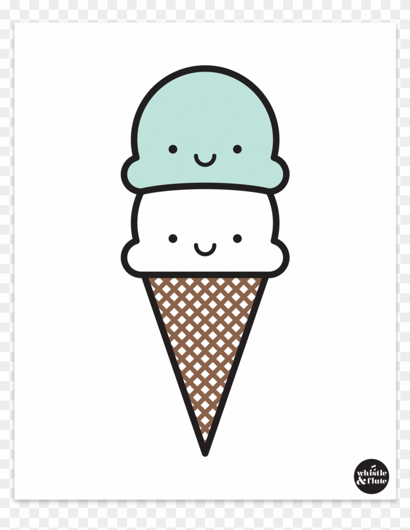 Whistle & Flute Art Prints - Png Kawaii Ice Cream #1088350